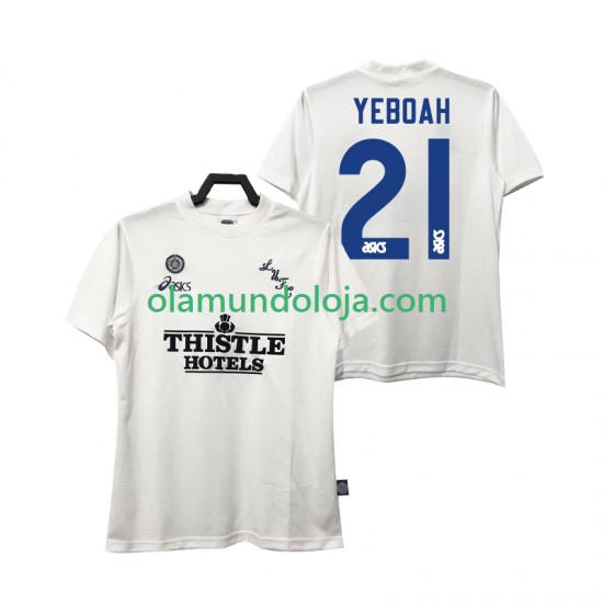 Camisola Leeds United YEBOAH 21 1995 1996 Retro Homem Equipamento Primeiro Manga Curta